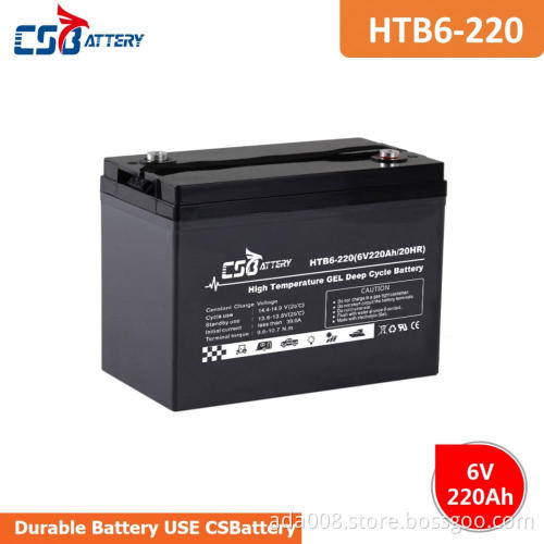 CSBattery 6V220Ah High Temperature Long Life Deep Cycle GEL Battery